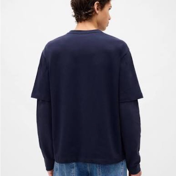 SANDY LIANG X GAP Navy Blue Men's Shirt - Picture 2 of 8